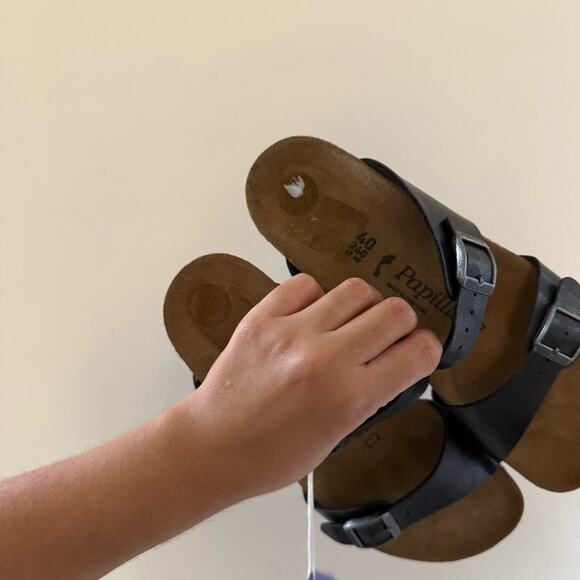 NWT Birkenstock Papillio Black Dorothy Wedge Sandals sz 40 US 9 - Picture 4 of 10